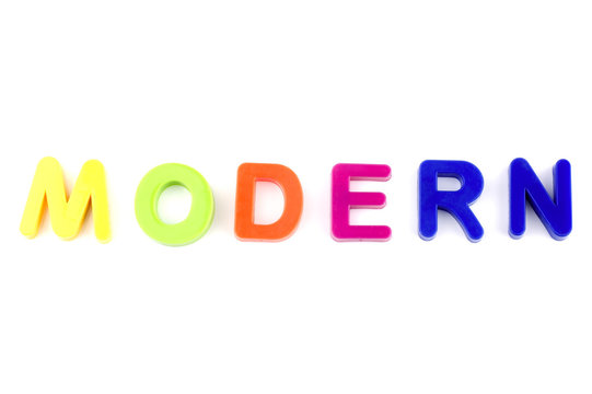 Word Modern From Plastic Toys Letters
