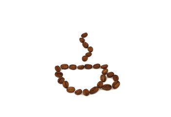 coffee beans in the form of a cup of coffee
