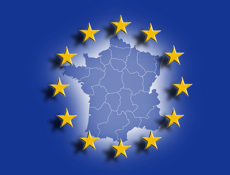 Frankreich mit Europafahne