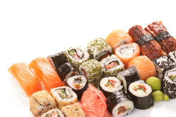 Different types of sushi.
