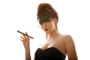 woman with cigar