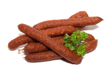 Hartwurst mit Petersilie