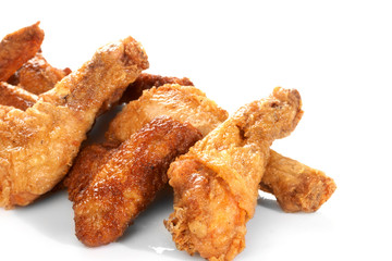 Chicken legs on the white