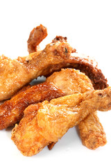 Chicken legs on the white