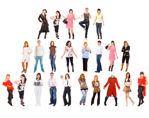 Obraz premium Group of people isolated over white