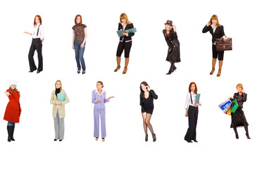 Obraz premium sparse line of people isolated over white