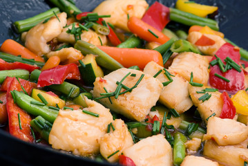 Thai Fischpfanne mit Gemüse