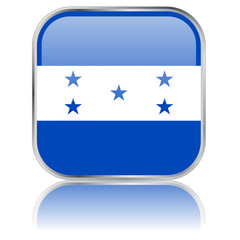 Honduran Square Flag Button (Honduras - Vector - Reflection)