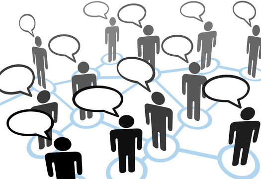 Everybodys talking speech bubble communication network