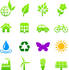 environment elements icon set