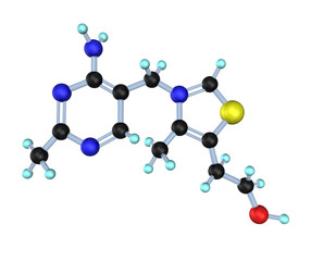 Molecule Vitamin B1 3D