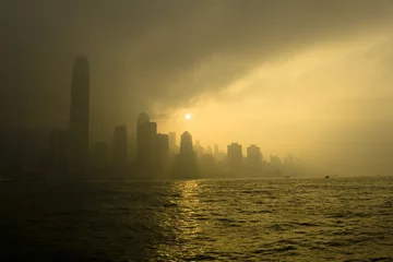 Gordijnen A stock photograph of the pollution in Hong Kong © DavidEwing