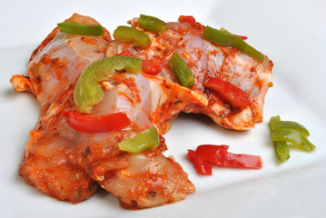 marinated organic chicken chasseur with organic paprika