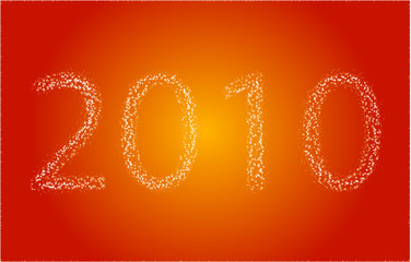 Orange background with sparkling text 2010