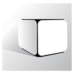 White abstract cube