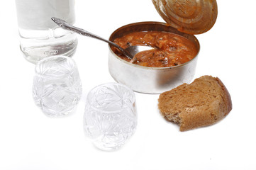 russian vodka with bread