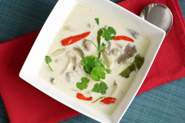 Thai chicken soup with coconut milk