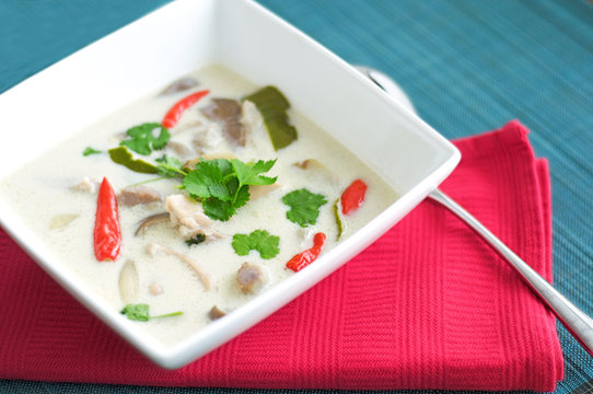 Thai chicken soup with coconut milk