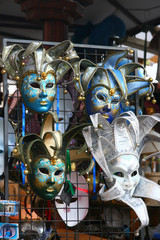 Italian carnival masks on the street in Verona