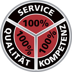 100% Service 100% Qualität 100% Kompetenz