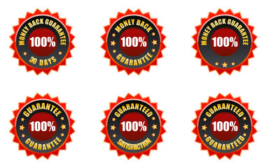 Money back guarantee stickers