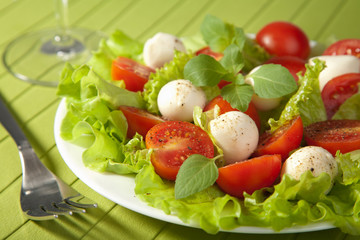 salad with tomatoes and mozzarella