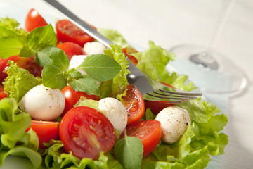 salad with tomatoes and mozzarella