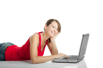 Young woman using a laptop