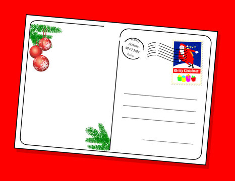 Cartolina con francobollo di Natale