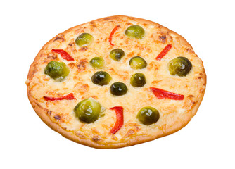 vegetable pizza with brussels sprouts