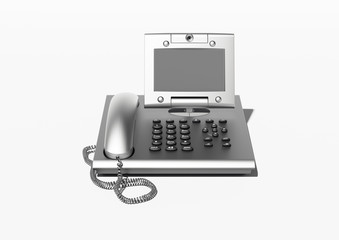 Stylish office phone with copyspace