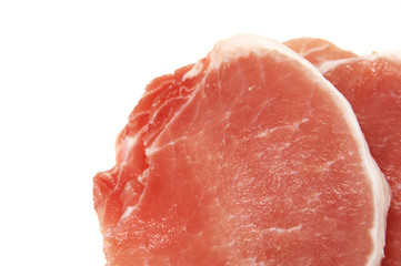 pork chops isolated on white background