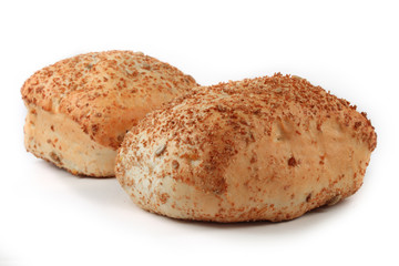 Bread rolls with sunflower seeds isolated