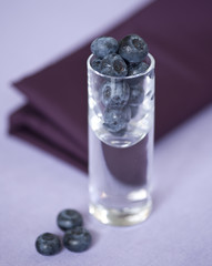 blueberries in a glass