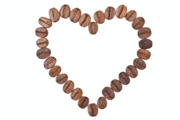 heart of coffee beans