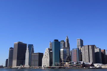 Obraz na płótnie Canvas Manhattan skyline na jasnych dni Błękitne, New York City