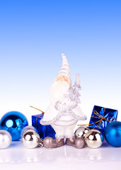 Fototapeta premium santa on blue background
