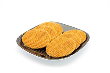 cookies on plate isolated on white background