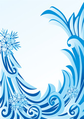 Fototapeta na wymiar snowflakes abstract vector blue backdrop