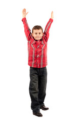 Cute little dancer isolated on white background