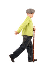 Cute little dancer isolated on white background