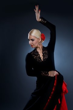 Beautiful flamenco dancer .