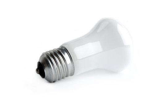 White electric light bulb.