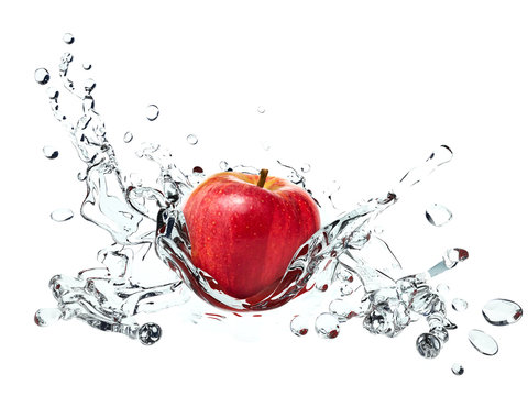 Apple causing water splash