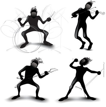 Silhouettes musicians