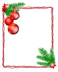 Cornice natalizia con rami e decorazioni appese © Luisa Venturoli