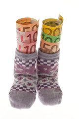 Kinder Socken mit EURO Geldscheinen