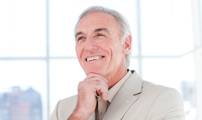 Close-up of a senior businessman smiling