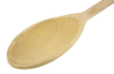 empty wooden spoon isolated on white background