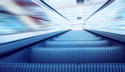 Moving escalator on the railway station